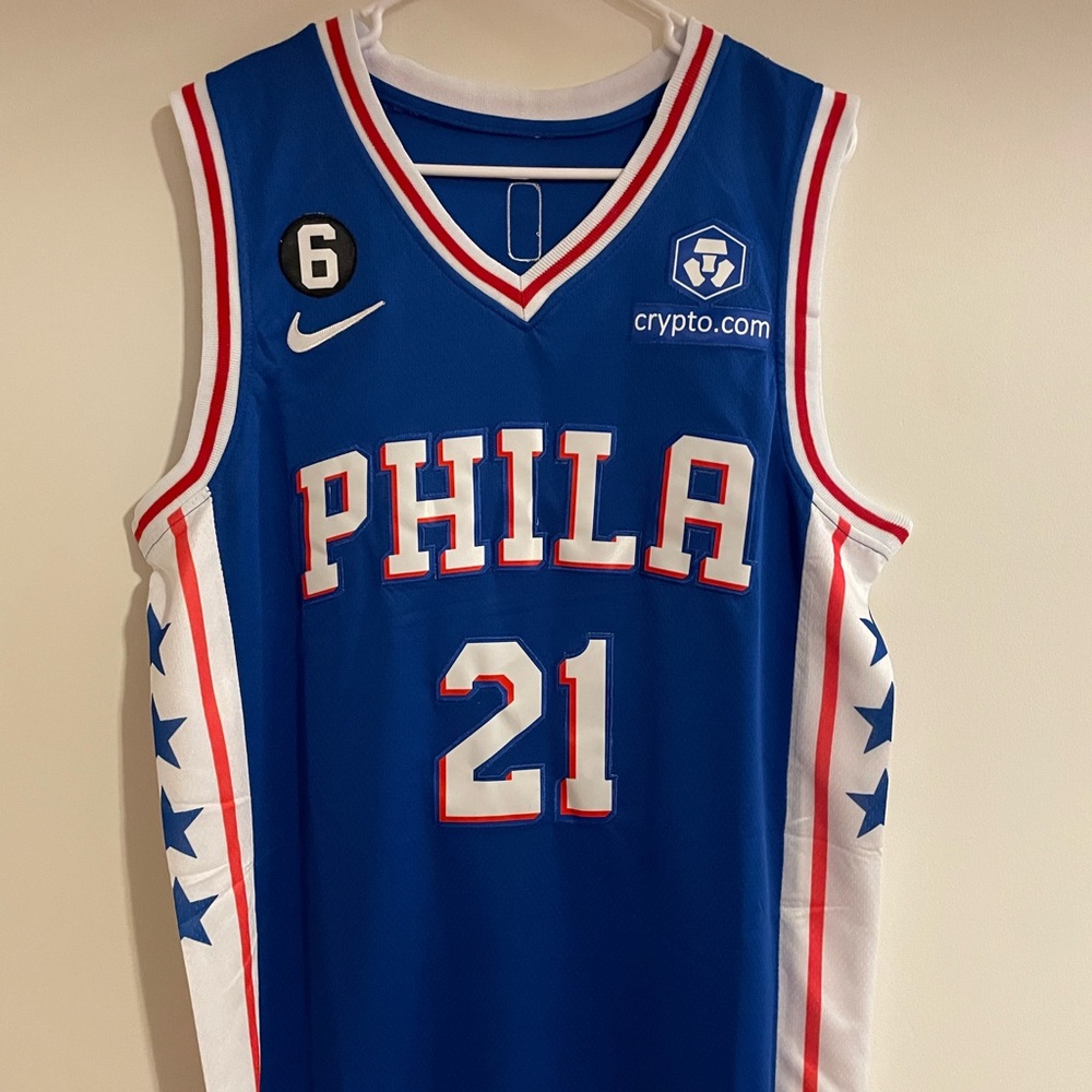 Brand New Sixers Joel Embiid Nike Jersey Large
